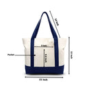 Canvas Tote Bag with Top Zipper & External Pocket – Multipack (1, 3, 6, 12, 24 Packs)