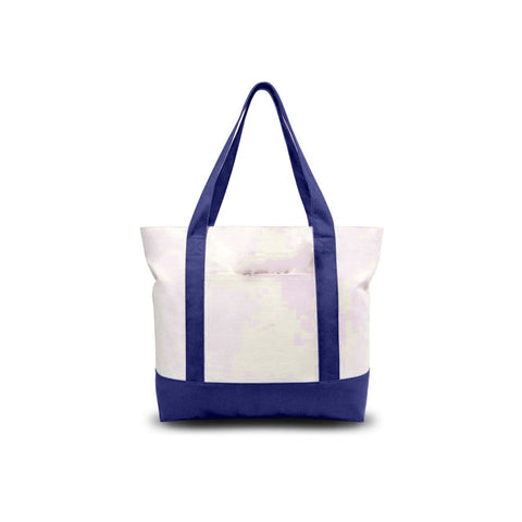 Blue stylish Canvas Tote Bag with an External Pocket.