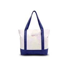 Blue stylish Canvas Tote Bag with an External Pocket.