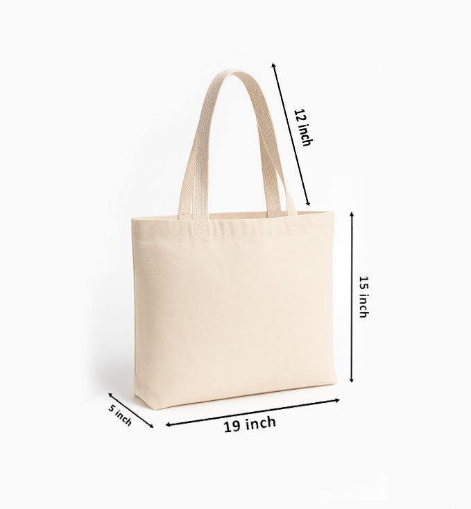 Canvas Cotton Tote Bag - Sustainable - 19" x 15"
