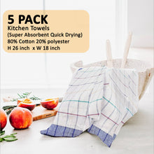 Cotton Kitchen Towels - pack of 5, Perfect for Everyday Use (18