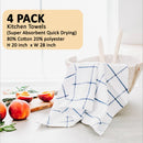 Black and Blue Kitchen Towel - Pack of 4 - 20" x 28" - Dish Towel - Long Lasting and Quick Dry