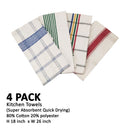 Kitchen Towel - Pack of 4 - 18" x 26" - Dish Towel - Cotton Blend for Lasting  and Quick Dry